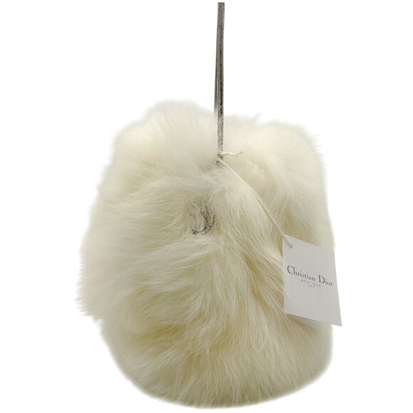 Christian Dior Vintage White Fur Sac Renard Bijoux - Picture 2 of 8